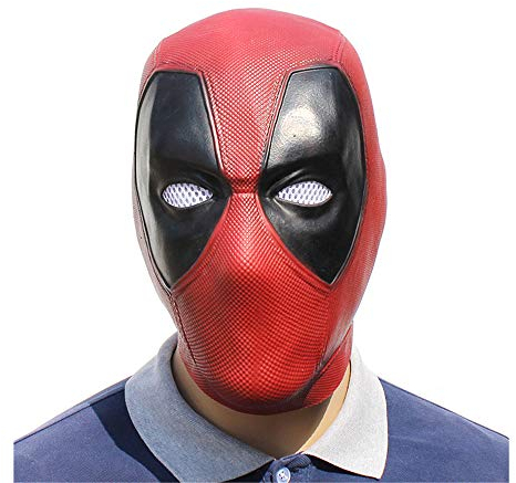 BaronHong Big Black Eyed Rote Kopfbedeckung Cosplay Halloween Realistische Latex 3D Maske (rot, M)