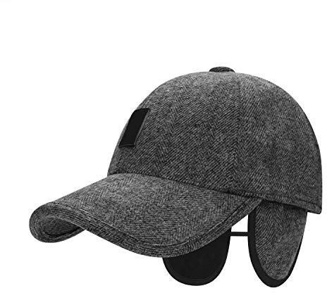 Baseball Cap Herren Baseballmütze mit Ohrenklappen Verstellbare Schirmmütze Verdickter Basecap Ohrenschützer Herbst Winter Herrencap Männer Wintermütze Warme Schirmkappe für Outdoor Sport Freizeit