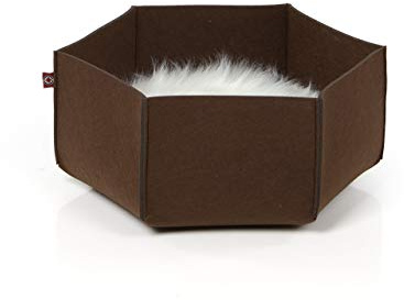 CanadianCat Company | Filzlounge AVA | M Brown | Katzenbett aus Filz, Katzennest, Filzbett, Katzenkorb, Katzenkissen, Liegeplatz, Haustierbett