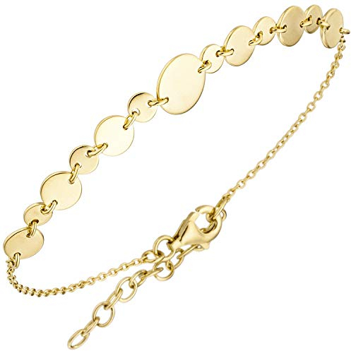 Jobo Damen-Armband mit Plättchen aus 925 Sterling Silber vergoldet 19 cm