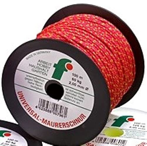 Maurerschnur-Polypropylen 2,0 mm x 100 m rot 75 daN auf Spule, geflochten