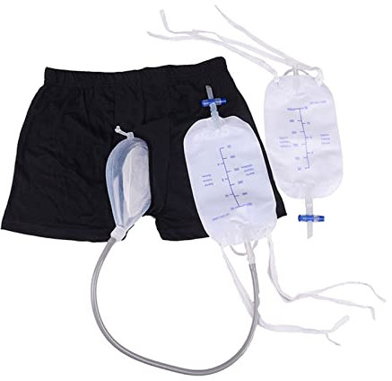 TOMYEUS Urinarios portátiles Bolsa de orina Macho Reutilizable Silicona Embudo de orina coleccionista de orina con catéter for Hombres Viejos portátiles para Hombres Mujeres (Color : A, Size : 83cm)