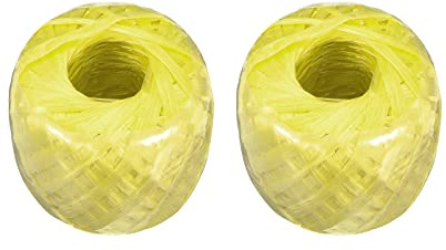 Rebower 2 Rollos De Plástico Cuerda De Poliéster Nylon 100m/328ft Amarillo | Para Empaquetado Doméstico DIY