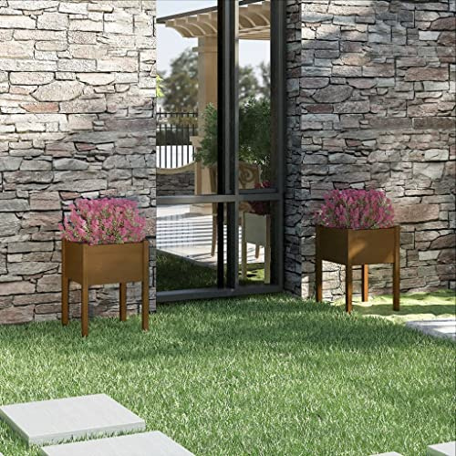 WIFESE JardinièRes 2 Pcs Marron Miel 50x50x70 Cm Bois De Pin Massif Jardinieres Exterieur Jardiniere Bois JardinièRe sur Pieds Potager Bacs ã Fleurs JardinièRe Rectangulaire Haute