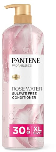Pantene Rose Water Conditioner, Soothes, Replenishes Hydration, Safe for Color Treated Hair, Nutrient Infused with Vitamin B5 and Antioxidants, Pro-V Blends, 30.0 oz
