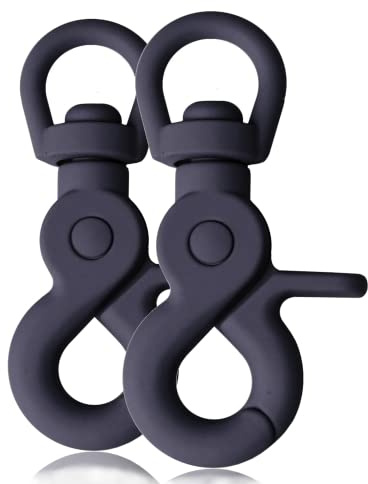 Ganzoo Scherenkarabiner Schnapphaken mit Wirbel, Silikon-Beschichtung, Drehgelenk für Hunde-Leinen und Halsbänder, Zinkdruckguss, 2 Stück, Länge 61 mm, Öse 10 mm, für Paracord 550 DIY, Farbe Navyblue