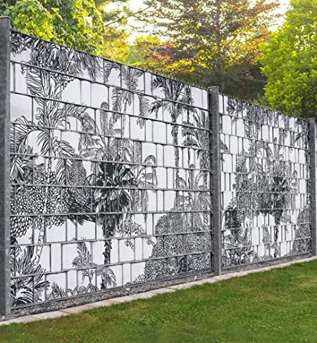 Displayhersteller MyMaxxi Zaunsichtschutz - Palmen im tropischen Dschungel - Sichtschutzstreifen für Doppelstabmattenzaun - Windschutz Sonnenschutz Blickdicht - Sichtschutz Garten Teil2-5 Streifen