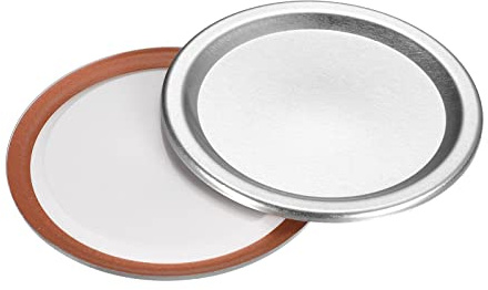 sourcing map Canning Lids, 24pcs - Tinplate Split-Type Mason Jar Lid, Regular Mouth Leak Proof Fits Storage Cover (Silver)