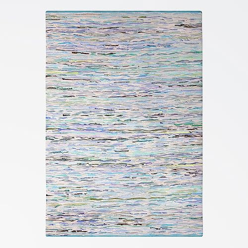 MY-RUG Handgewebter Baumwollteppich - 160 x 230 cm Flickenteppich - Blau | Nachhaltiger Fleckerlteppich aus recycelter Baumwolle, weicher Boho Teppich und Wendeteppich, OEKO-TEX 100 zertifiziert