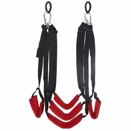 Bondage Liebesschaukel Sexschaukel BDSM Sex Swing Erwachsene Sling Liebesschaukeln Love Swings, Verstellbare Riemen Für Mehrere Sexpositionen Sex Spielzeug Für Paare Extrem (Rot)