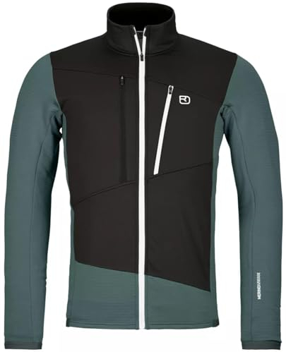 YPSILANTI Fleecejacke mit Gittermuster, Größe M - C: Dunkelgrau - T: L