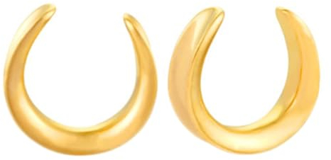 2Pcs Tunnel 22mm Plug Edelstahl, Piercing Tunnel Gold U-Form Flesh Tunnel Set