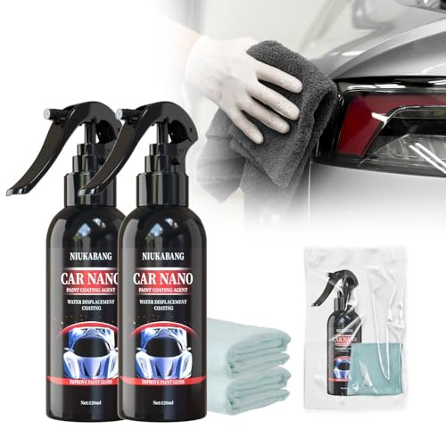 3 IN 1 Hochleistungs Schnellauto Beschichtungsspray, 2024 Neuest High Protection Fast Coated Car Nano Spray, Prämie Nano Spray Auto zum Autolack Kratzer Entfernen und Autopolitur (120ML, 2 stück)