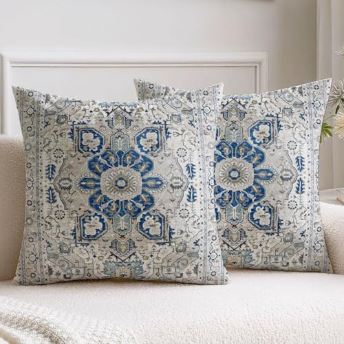 Vorysum 2er Set Kissenbezug 40x40 cm Boho Dekokissen Vintage Kissenbezüge Abstrakte Kissenhülle Kunst Sofakissen Modern Zierkissenbezüge für Wohnzimmer Schlafzimmer Couch