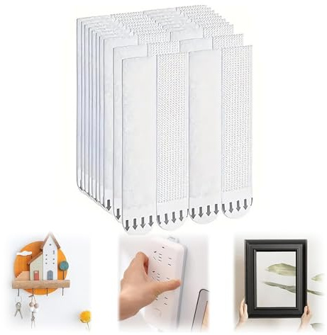 Hook and Loop Double Sided Tape, Command Poster Strips,Large Picture Hanging Strips Heavy Duty, Large Putty, Self Sticky Adhesive Fasteners for Window Fixing, Photo Frames and DIY(48PCS)