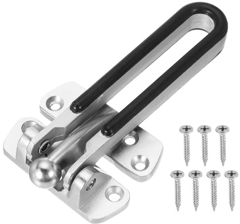 PATIKIL Door Chain Lock, Door Swing Bar Lock for Home Security Front Doors and Inside Doors with 7 Pcs Screws for Home Bedroom Hotel Apartment, Silver