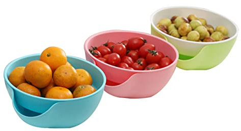 Abaodam Ciotola Snack Doppio Con Portagusci Rimovibile Per Noci Pistacchi e Ciliegie Design Intelligente e Facile Da Pulire Colore Casuale