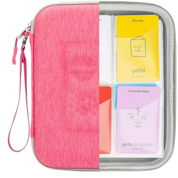 PROfezzion Boîtier de Rangement Étui Porte-Cartes pour Cartes Yoto Mini | 88 Emplacements, Coque Rigide EVA Premium en Fermeture éclair, Accessoire Amusant Yoto Mini Player, Rose