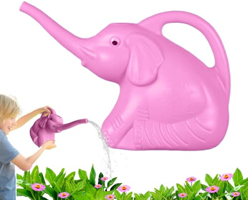 Arrosage d'Éléphant, Arrosoir Enfant, Arrosoir de Jardin en Plastique Léger, Arroseur à Fleur en Forme D'éléphant avec Bec Long, Arrosage de Pot Plants pour Faire Une Fleur de Jardin, Maison, Rose