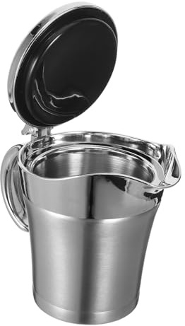 ERINGOGO Double Insulated Stainless Steel Gravy Boat Jug Thermal Sauce Pitcher with Streamlined Spout for Smooth Pouring Heat Retention Serving Gravy and Steak Sauce at Home and Restaurants
