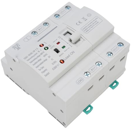 Hyuduo Interruttore di Trasferimento Automatico A Doppia Potenza, Materiale PC, Commutazione Al Millisecondo, Potenza Nominale 80 A, Ideale per Alimentazione Domestica e di Emergenza