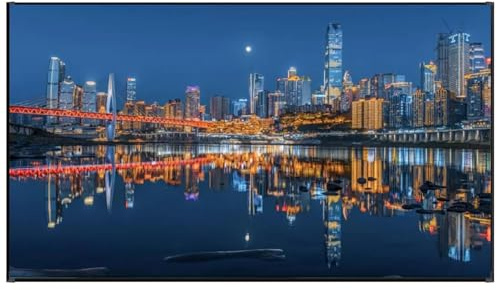 Pantalla de Proyector de Marco Fijo, 16:9, 4K HD, Alta Definición, Compatible con 3D, Ideal para Cine en Casa y Oficina(60inch(132x74cm))