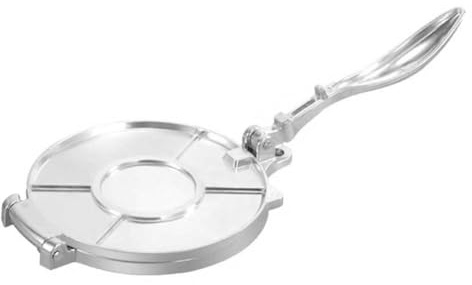 FUANA Prensa manual de aleación de aluminio para tortillas, moldear masa de maíz y prensado de panqueques, para cocina de gran capacidad para cocina grande plateada