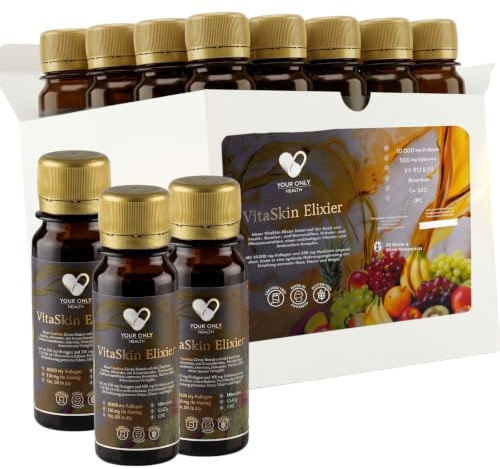 Kollagen Trinkampullen Monatsvorrat - 30 Tage Collagen & Hyaluron Kur | Hochwertiges Kollagenhydrolysat Liquid mit Hyaluronsäure, Q10, OPC & Biotin. Laborgeprüfte Premium-Qualität DE. Anti Aging