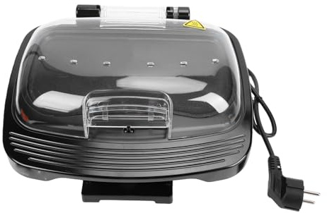 NOENNULL Máquina de Desayuno de Doble Capa, 1000 W para Hacer Hamburguesas y Filetes, Máquina Eficiente para Hamburguesas de Desayuno con Superficies Antiadherentes, Parrilla para (Enchufe europeo)