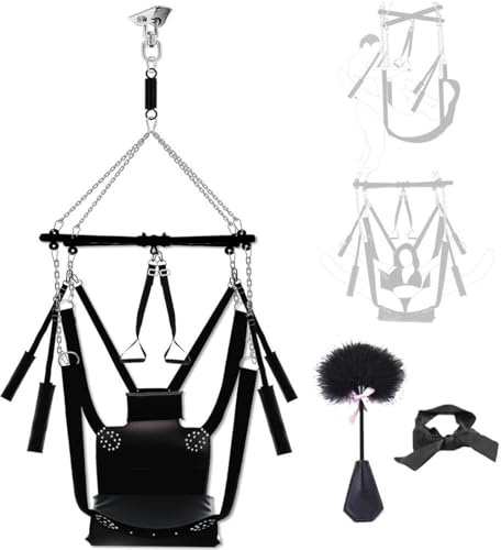 DaiQei Liebesschaukel Sexschaukel Für Die Decke Erwachsene | Sex Schaukel Brett Tuch Holzbalken Aus Leder Bequem 200kg Extrem Ständer Delux Rot Sexschschaukel(#10)