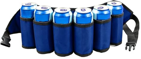 Oxford Belt, Carrier Waist Pack, Drink Holder Drinking Accessories for Party, Picnics, Camping, Barbeque, Outdoor Drink Can Holder Carrier Waist Pack