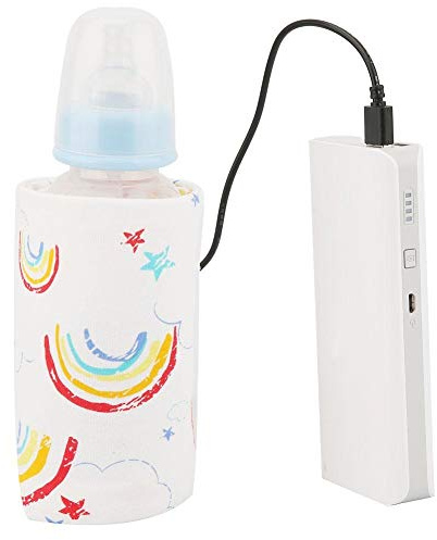USB Baby Bottle Warmer milk heater,Delaman Portable Milk Travel Heater Storage Cover Insulation Thermostat Donut (Color : Rainbow-Pattern)