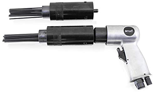 Bituxx Druckluft Nadelentroster Entroster Rostentferner Nadelpistole 4000 U/min + 2 Nadelköpfe mit 19 Nadeln Ø 3mm (Nagelentroster + 2 Nadelköpfe)