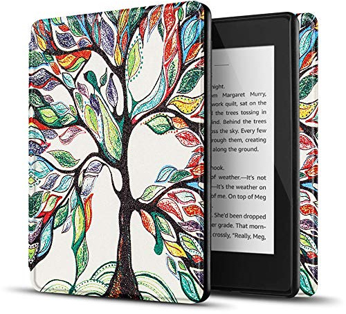 TNP Hülle für Kindle Paperwhite 10. Generation 2018 Modell PQ94WIF, Kindle Case für Amazon Kindle Paperwhite 6-Zoll, mit Auto Einschlafen/Aufwachen Funktion, superleichte Hülle, Lebensbaum