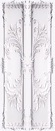 A.Monamour Türtapete Selbstklebend Türfolie Türposter 3D Weiße Geprägte Tür Vinyl Folie Türdeko Tapete Wandbild Türaufkleber Türtattoo 95 x 215 cm