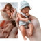 YIHANGG 6 Zoll Mini Reborn Puppe Lebensechte Neugeborene Mädchenpuppe Mit Kleidung Mit Lockigem Verwurzeltem Haar Ganzkörper-Silikon Schlafende Babypuppe 15cm