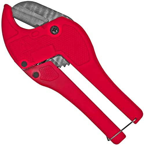 MegaHaustechnik Rohrschere Rohrschneider mit Automatik-Mechanik Funktion, Rohr-Außendurchmesser bis 42mm, für Mehrschichtverbundrohr, Kunststoffrohr, PVC-, PE-, Plastikrohr, Schlauch, Saugschlauch