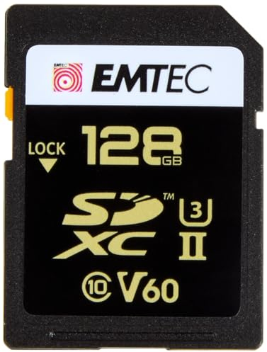 Emtec SpeedIN Pro+ SD-Speicherkarte 128GB, SDXC UHS-II U3 V60, Full HD, 3D, 4K, 8K UHD, Lesegeschwindigkeit bis zu 300MB/s und Schreibgeschwindigkeit bis zu 160MB/s