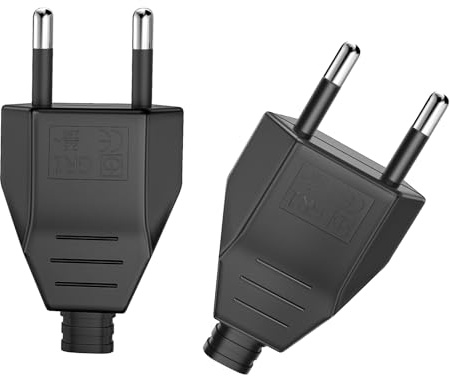 VIEVRE 2 Stück Eurostecker Flachstecker zur Kabelmontage, 250 V/2,5 A