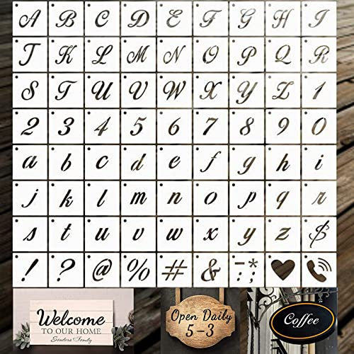 72 Stück Graffiti Schablone Buchstaben Schriftschablone Zahlenschablonen Buchstabenschablonen Buchstaben Groß Wiederverwendbare Lackierschablone Für Malen Diy Handwerk Tagebuch Fotoalbum Scrapbook