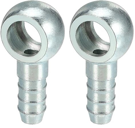 QUARKZMAN Motorrad Banjo Fitting Adapter 1PC Für Bremssystem | Silberton, 43x20mm, ID12mm, OD10mm, Für Luft, Kraftstoff, Motor, Ersatzteil