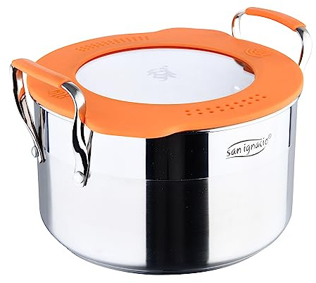 San Ignacio Compact - Cancol con coperchio da 20 cm - alluminio forgiato - nero luminoso - esterno in finitura opaca - Elenco di induzione - Dettaglio in acciaio inossidabile Dettaglio del colore