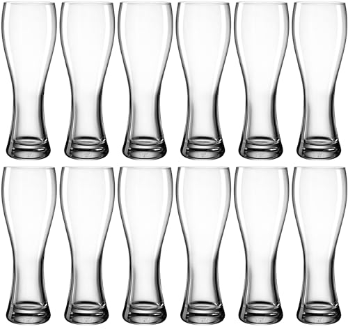 LEONARDO HOME Maxima 061755 Lot de 12 verres à bière blanche, finitions de qualité, contenance 500 ml, passent au lave-vaisselle, 12 verres à bière blanche, transparents