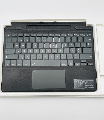 Rii SF108 Teclado Inalámbrico Bluetooth Magnétic para Microsoft Surface Pro Signature Teclado, Layout Español (Surface Pro 8/9/X)