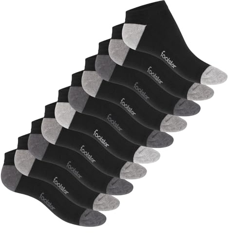Footstar sneakers för kvinnor och män (10 par) med hälar och spets, Klassisk grå, 39-42 EU