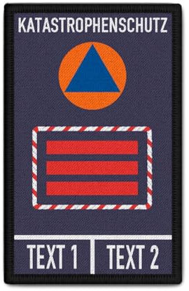 Copytec Rank Patch KatSchutz Feuerwehr Katastrophenschutz Personalisiert 9,8x6cm #40115