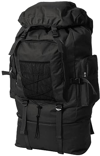 TANZEM Armeerucksack XXL 100 L, Rucksack Militär, Notfallrucksack, Daypack, Wanderrucksack, Built For Athletes Rucksack,Schwarz