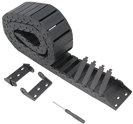 Yeebyee 1Meter/39.4Inch Drag Chain Cable Carrier 15x50mm Inside Type R28 Cable Chain Wire for 3D Printer and CNC Machines Comes with a Pair End Connectors,1pcs Screwdriver Tool (15x50MM-Inside Open)