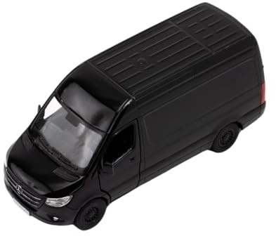 Easy Toys Modellauto kompatibel mit Mercedes Sprinter. Maßstabsgetreuer Spielzeugtransporter mit aufklappbaren Türen. Automodellierung. (Sprinter Schwarz)