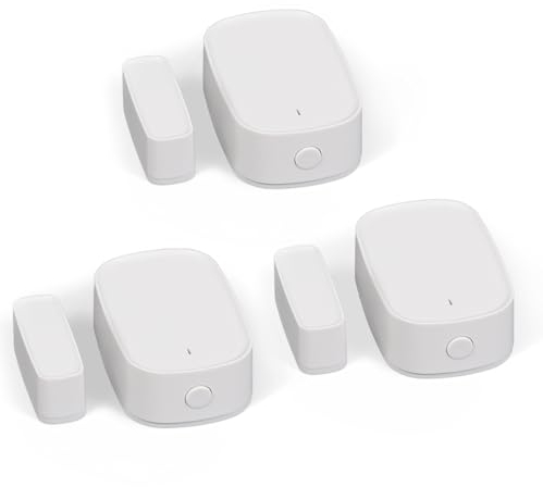 MOES Sensor inteligente de puerta y ventana, detector inalámbrico para sistema de alarma y hogar inteligente, compatible con la aplicación MOES Life/Smart, funciona con control de voz Alexa Google